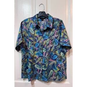 New Sanctuary Resort Tropical Print Button Down Shirt Size S